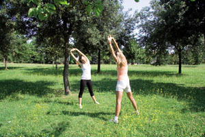 Ginnastica nel parco