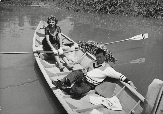 François Périer, La visita di Antonio Pietrangeli (1963) con Sandra Milo [ph. Tazio Secchiaroli]