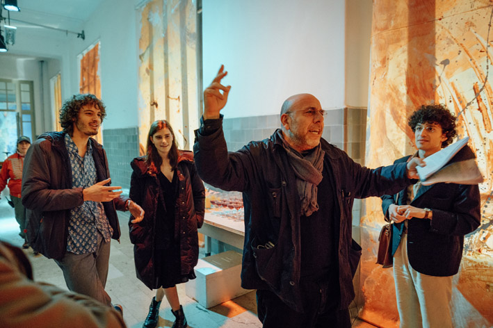 Notti magiche (2018). Giovanni Toscano, Irene Vetere, Paolo Virzì, Mauro Lamantia [ph. Paolo Ciriello]