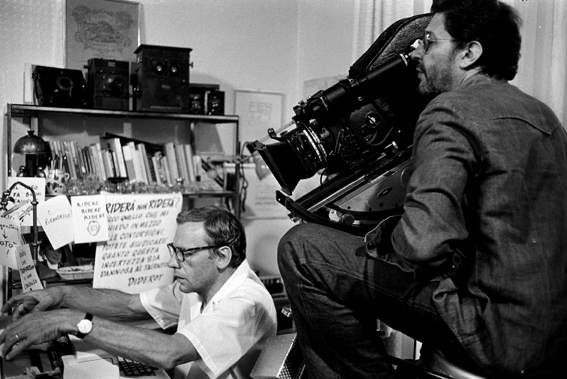 Jean-Louis Trintignant, La terrazza di Ettore Scola (1980) con Ettore Scola [ph. Paul Ronald]